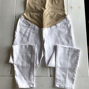 White maternity skinny jeans
